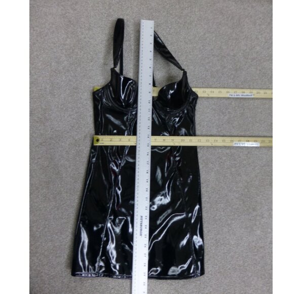 NWT Hustler Black Maxine Faux Leather Wired Dress (Size 4) - Picture 12 of 15